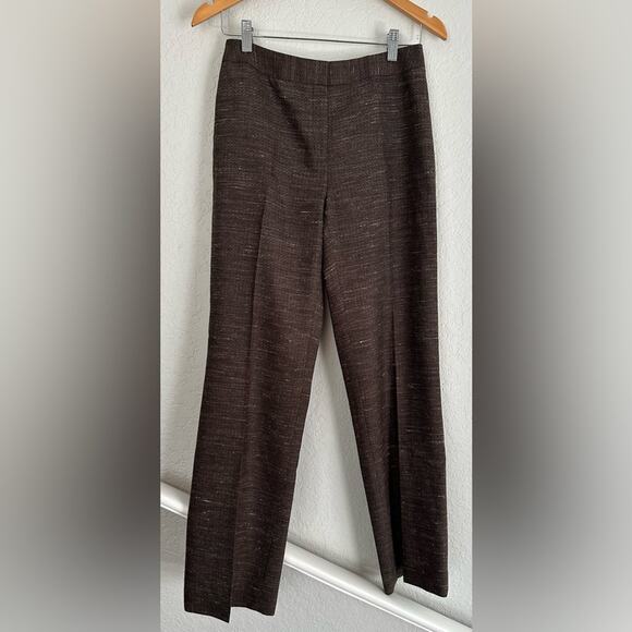 Lafayette 148 New York Pants - Lafayette 148 Virgin Wool Brown Dress Pants Hemp Classic Lined Winter Preppy